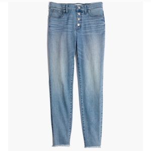 Madewell High Rise Skinny Crop Fringe Jeans